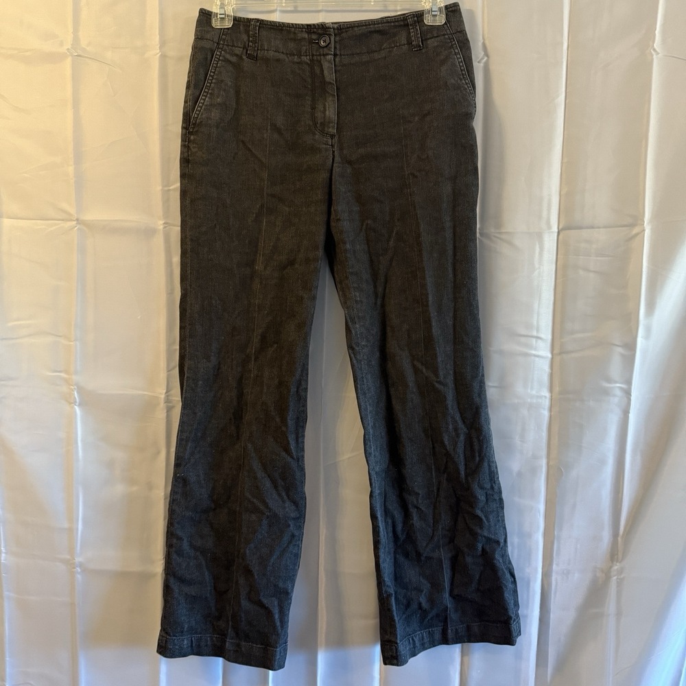 Talbots Jeans Womens 6 32x31 Signature Flare Leg Black Medium Wash Denim Trouser